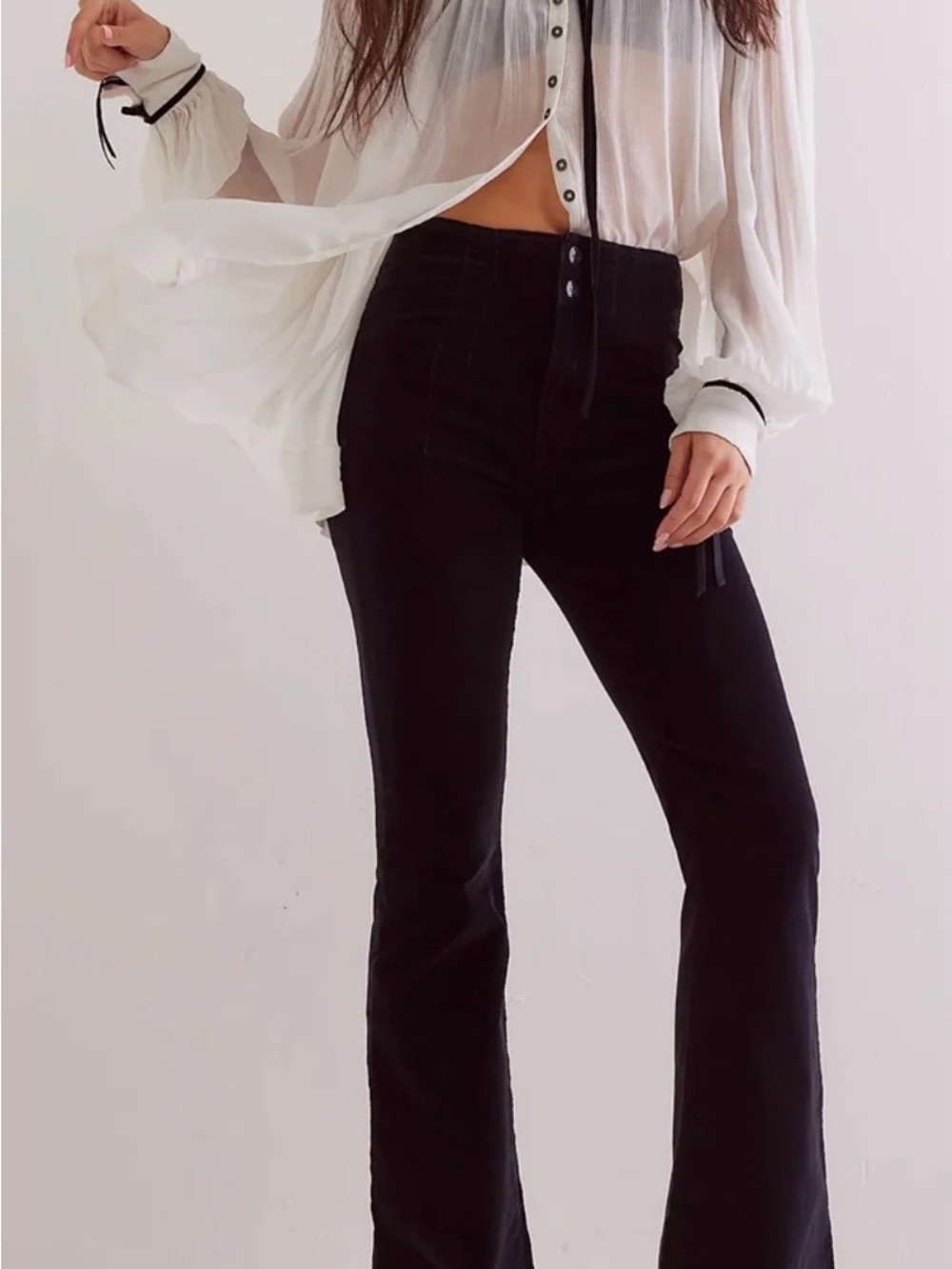 We The Free Black Corduroy Flare by Free People